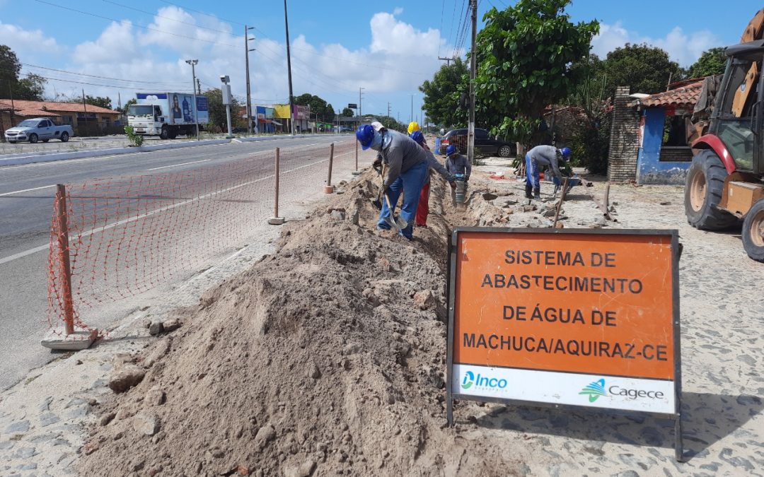 Cagece realiza melhorias na rede de água de Aquiraz; abastecimento será temporariamente suspenso