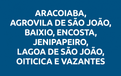 Aracoiaba, Agrovila de São João, Baixio, Encosta, Jenipapeiro, Lagoa de São João, Oiticica e Vazantes