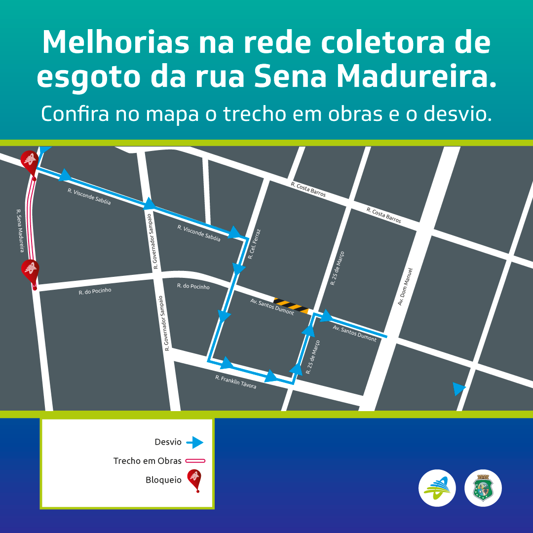 Cagece realiza melhorias na rede coletora de esgoto da rua Sena Madureira