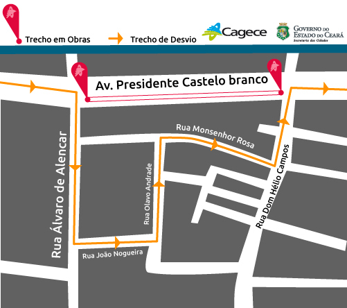 Leste Oeste: Cagece orienta novo desvio em obra da avenida