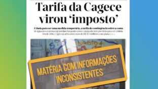 Cagece esclarece sobre Tarifa de Contingência após matéria veiculada com informações inconsistentes