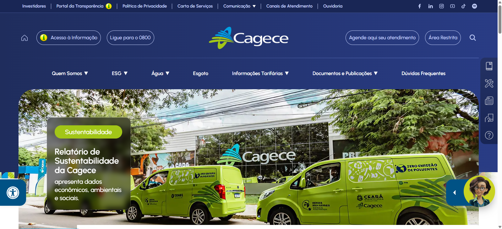 Portal da Cagece ganha novo layout e novas funcionalidades