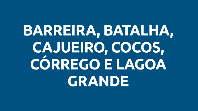 Barreira, Batalha, Cajueiro, Coco, Córrego e Lagoa Grande