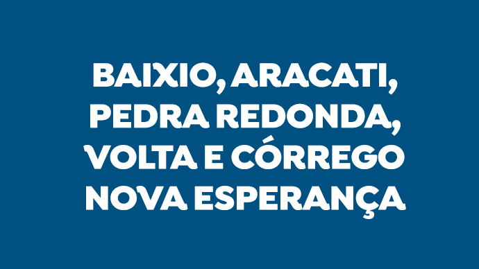 Baixio, Aracati, Pedra Redonda, Volta e Córrego Nova Esperança