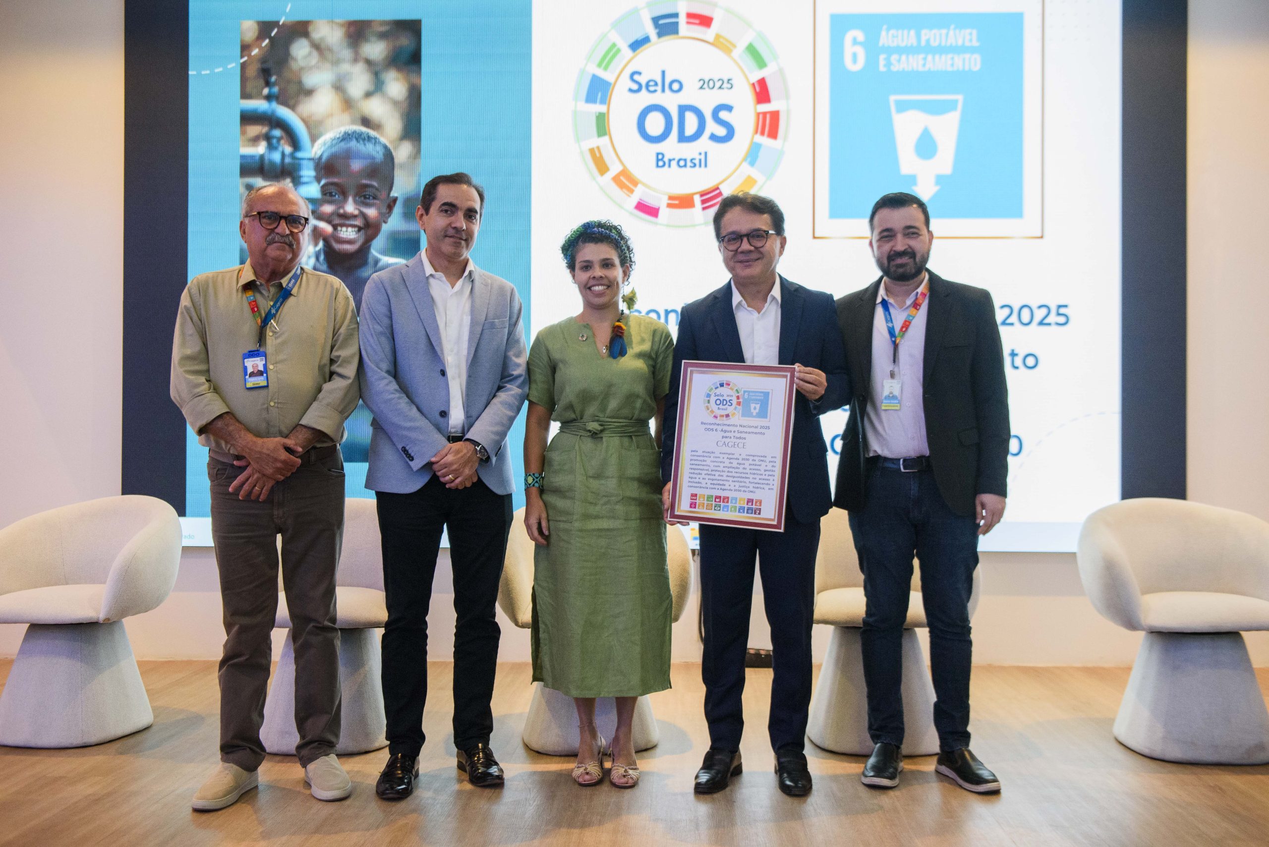 Cagece recebe honraria do Selo ODS Brasil por atuação alinhada à Agenda 2030