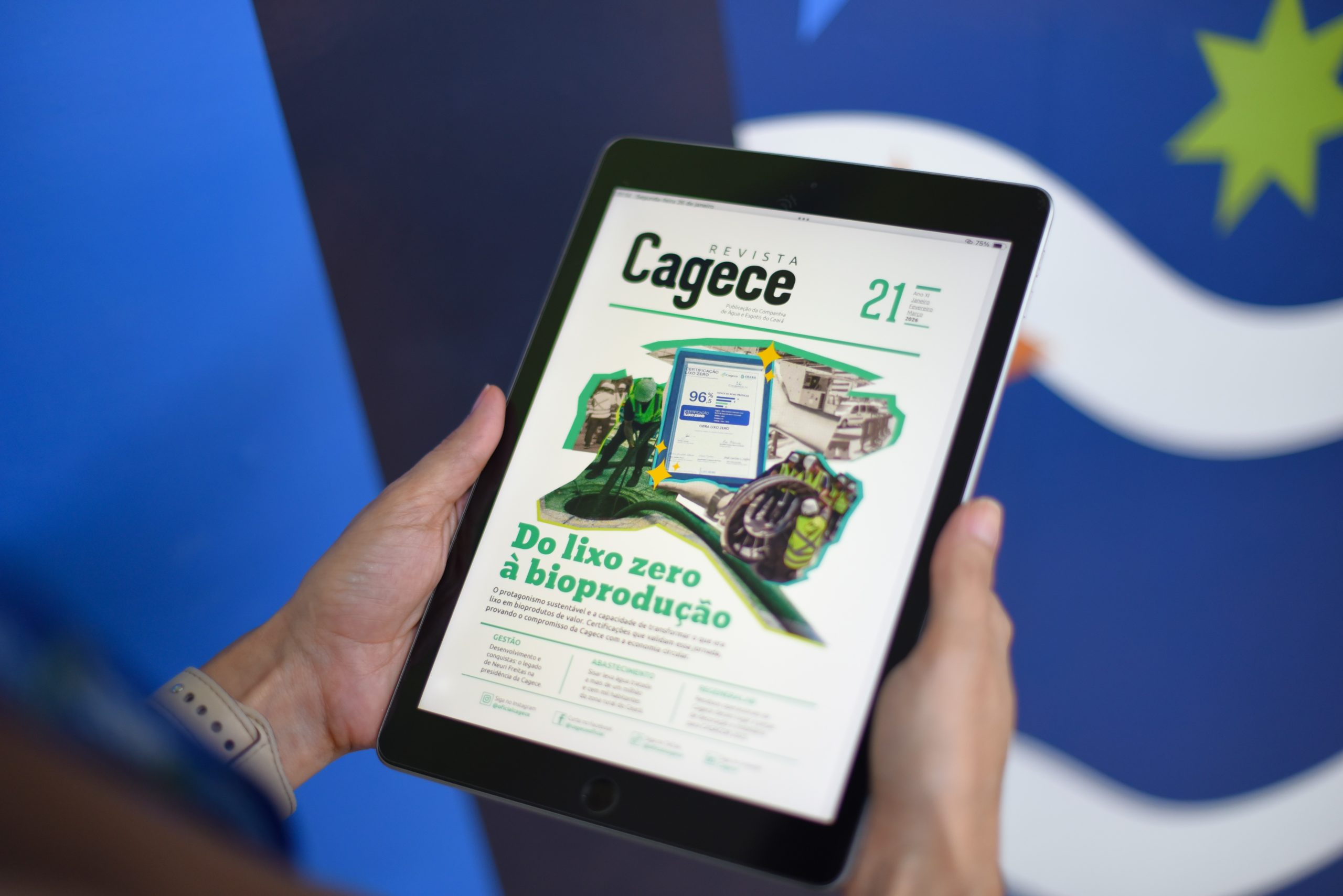 21ª edição da Revista Cagece destaca o protagonismo sustentável da companhia em transformar o que era lixo em bioproduto